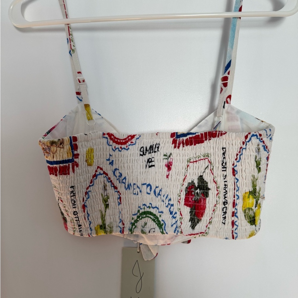 NWT Joie Colorful Graphic Crop Top. Summer vacation italy greece - Picture 4 of 4